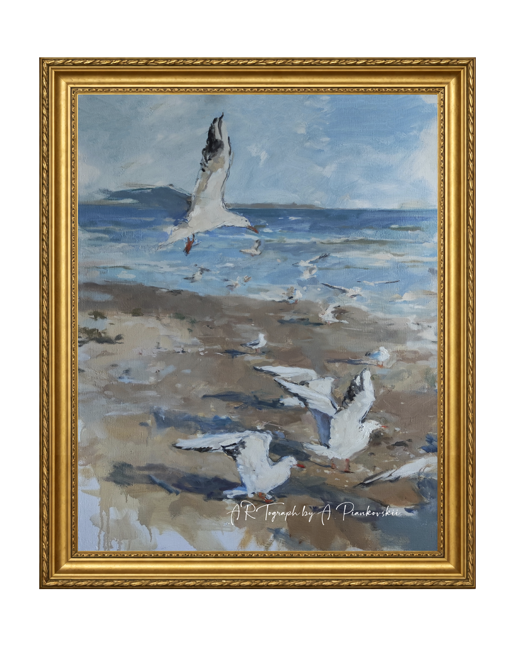 Beach with seagulls All-over print T-Shirt