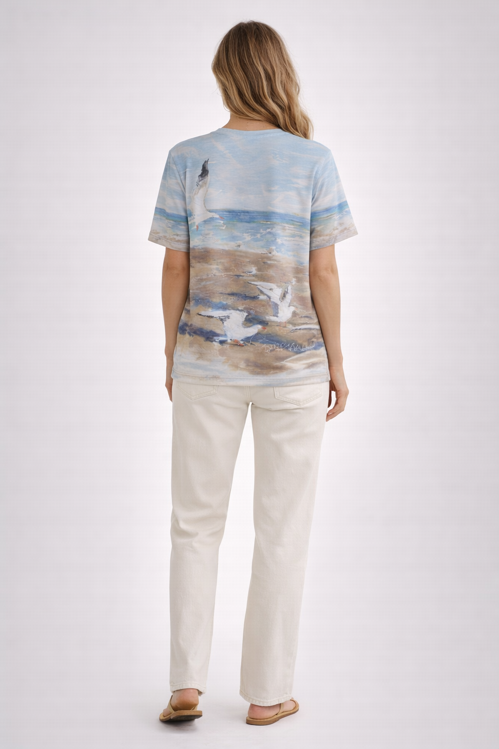 Beach with seagulls All-over print T-Shirt