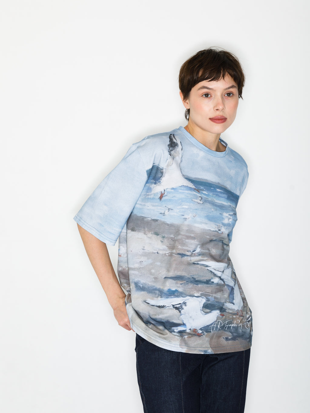 Beach with seagulls All-over print T-Shirt