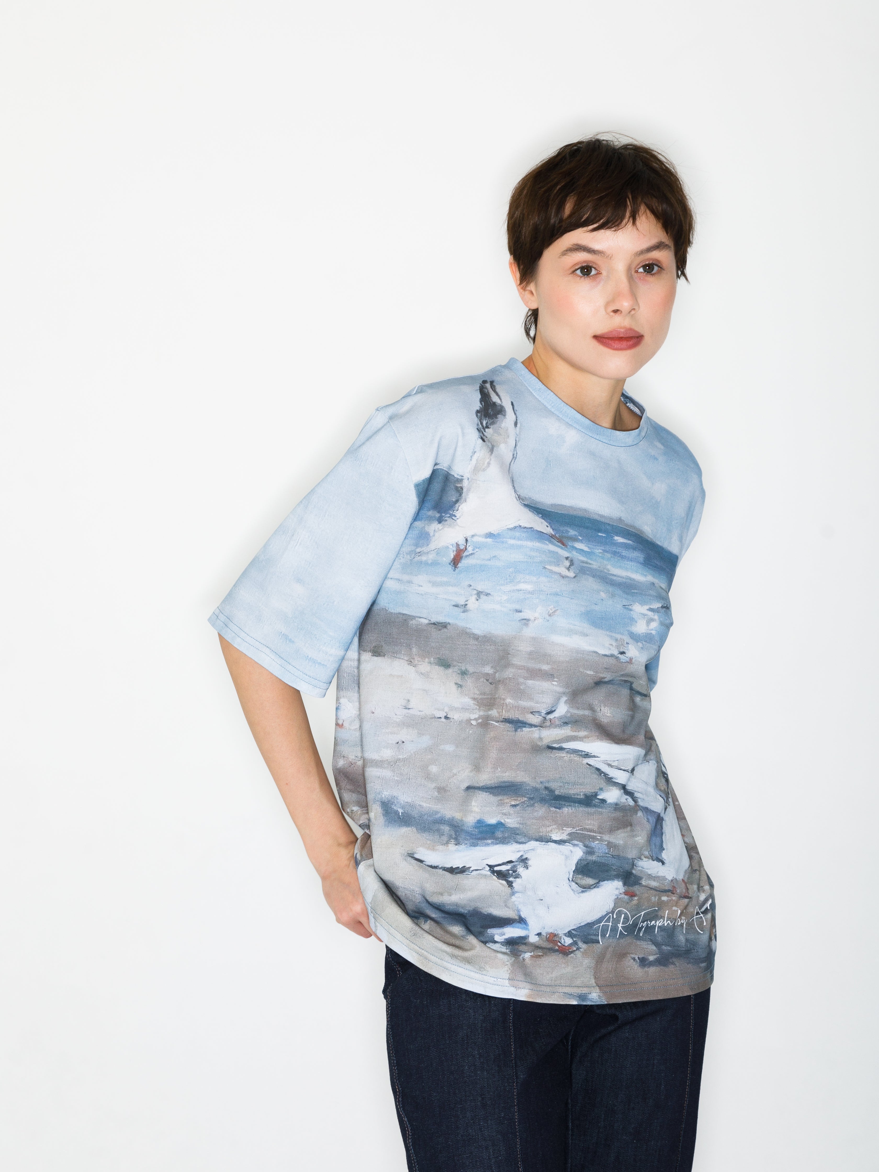 Beach with seagulls All-over print T-Shirt