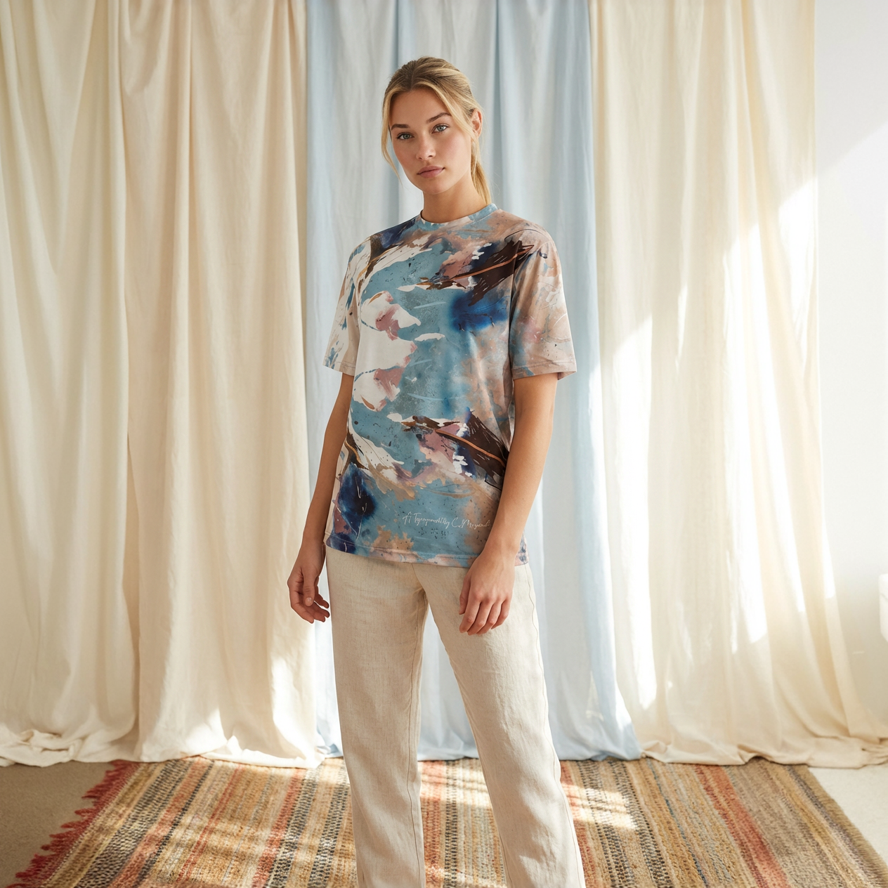 Boarder T-shirt met all-over print