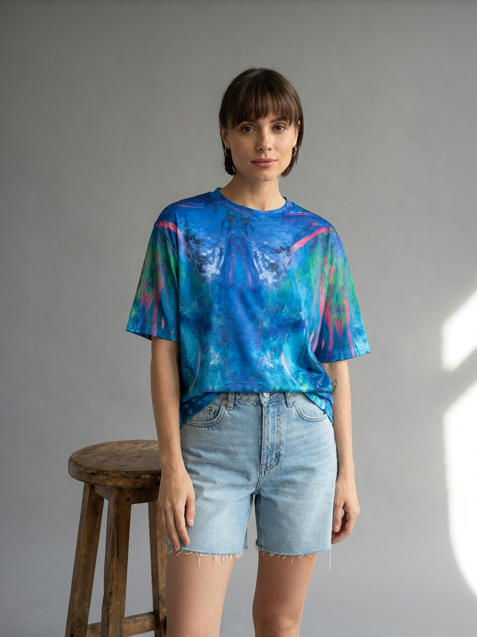 T-shirt met all-over print van de 3 eilanden
