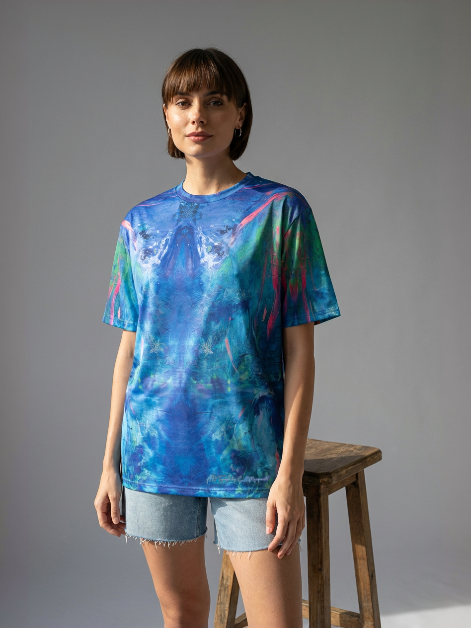 T-shirt met all-over print van de 3 eilanden