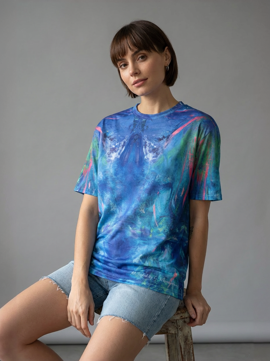 T-shirt met all-over print van de 3 eilanden
