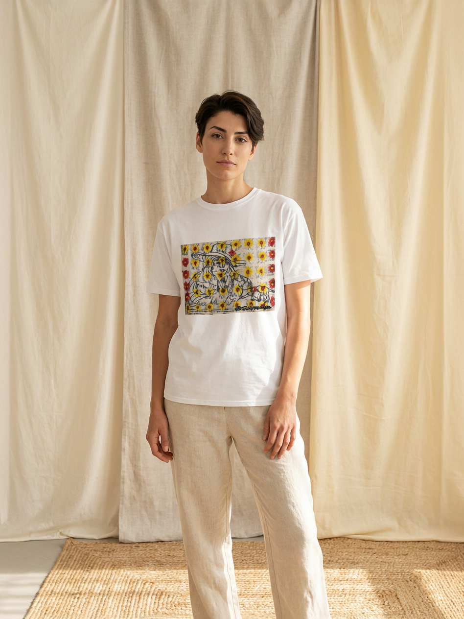 Saskia met een Sascha T-shirt